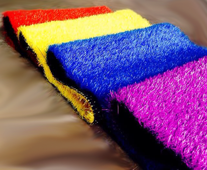 หญ้าเทียมสี แดง เหลือง ฟ้า ม่วง ขาว