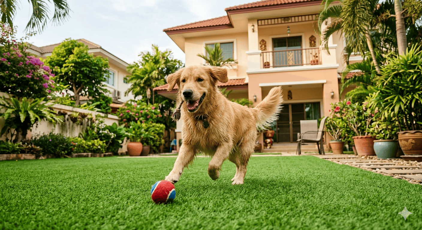 หญ้าเทียมปลอดภัยสำหรับสุนัขและสัตว์เลี้ยง